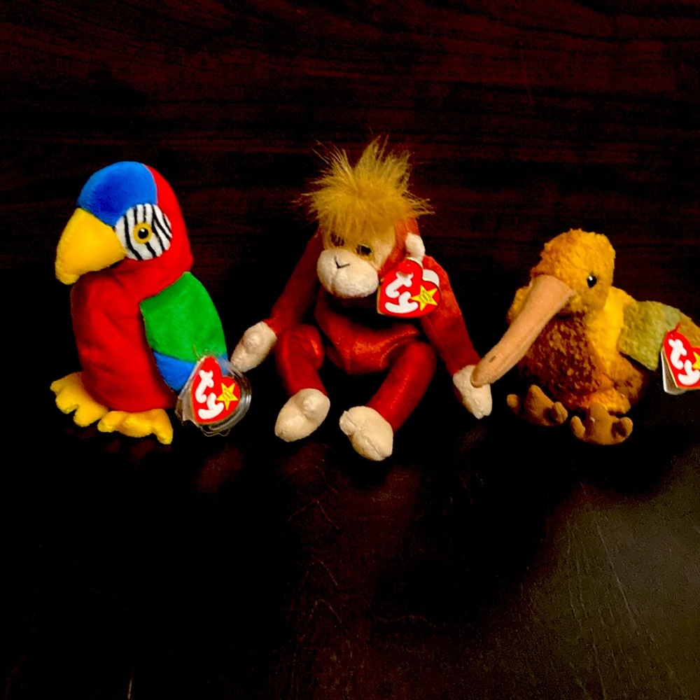 set of 3 Ty beanie babies. Jabber,  Beak and Schweetheart
